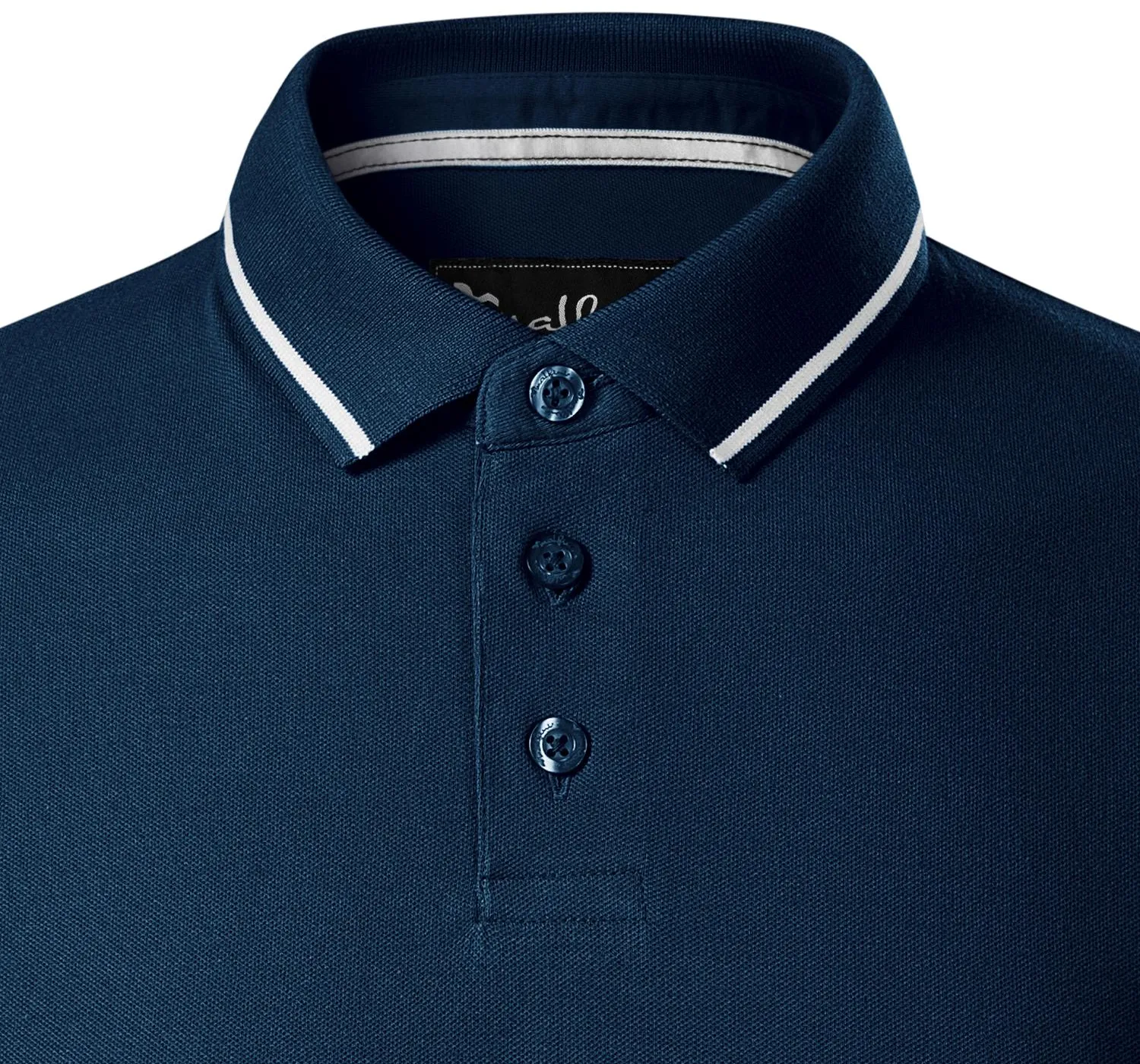 Polo de hombre en contraste - cierre de 3 botones