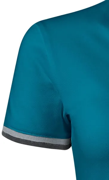 Vestido de mujer con cuello levantado - Mangas cortas con rayas en contraste.