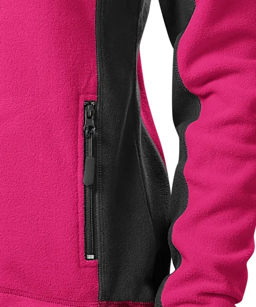 Chaqueta de mujer polar en contraste - Prácticos bolsillos con cremallera.