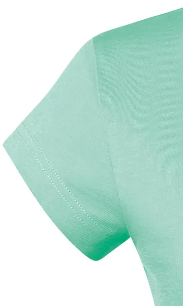 Camiseta ajustada para mujer con escote en V - Mangas muy cortas
