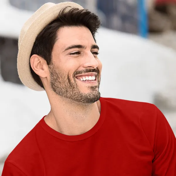 Camiseta de manga larga para hombre - Escote redondo clásico