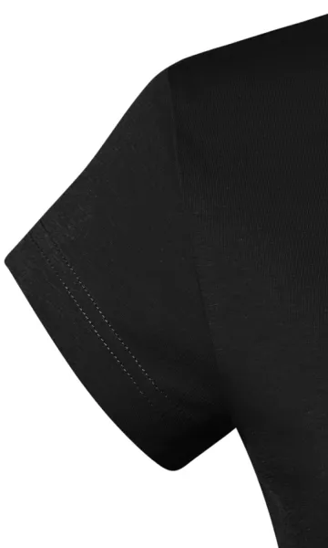 Camiseta ajustada para mujer con escote en V - Mangas muy cortas