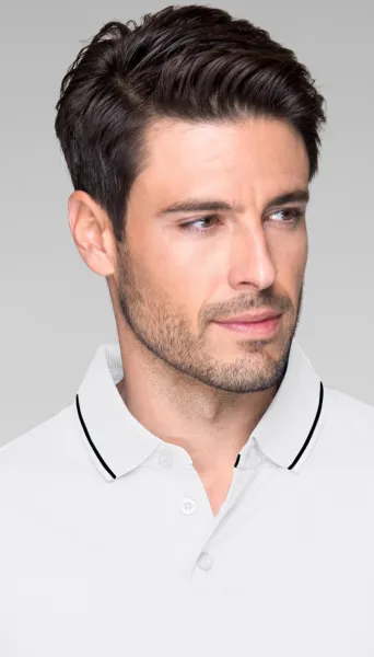 Polo de hombre en contraste - cierre de 3 botones