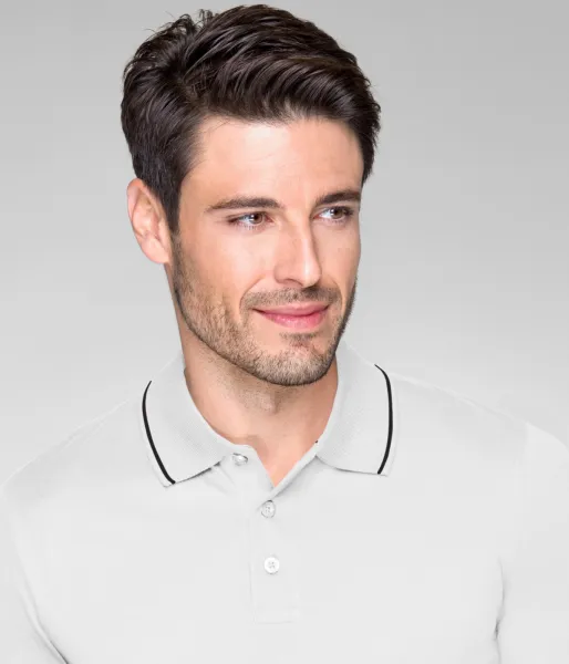 Elegante polo de hombre mercerizado - cierre de 3 botones