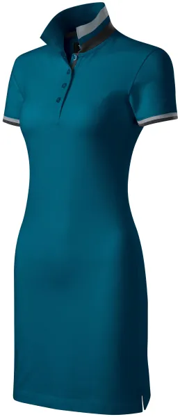 Vestido de mujer con cuello levantado - Vestido de mujer con cuello de rayas en contraste