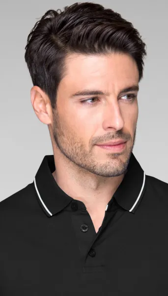 Polo de hombre en contraste - cierre de 3 botones