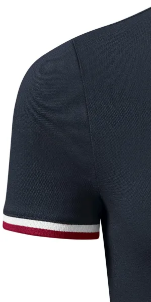 Polo de hombre con cuello subido - Mangas cortas con rayas en contraste.