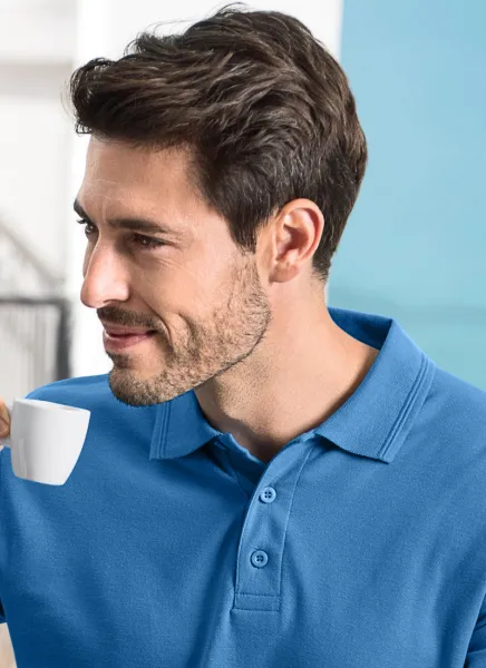 Polo de hombre de manga larga - cierre de 3 botones