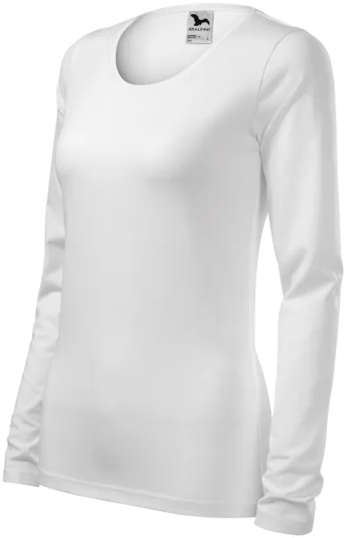 Camiseta ajustada de mujer con mangas largas. - Camiseta cómoda de algodón para mujer.