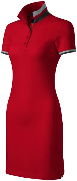 Vestido de mujer con cuello levantado - Vestido de mujer con cuello de rayas en contraste