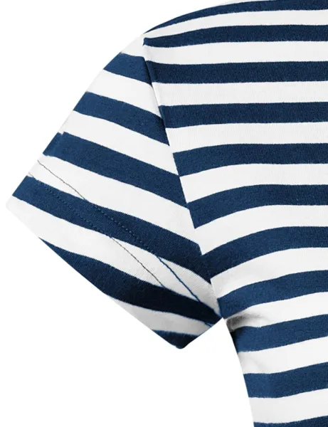 Camiseta azul marino para mujer - Mangas muy cortas