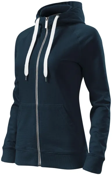 Sudadera de mujer en contraste con capucha - Sudadera de mujer con cremallera y capucha