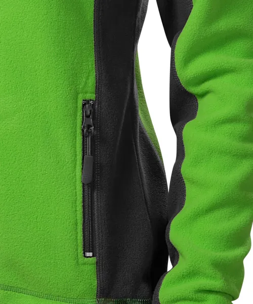 Chaqueta de mujer polar en contraste - Prácticos bolsillos con cremallera.