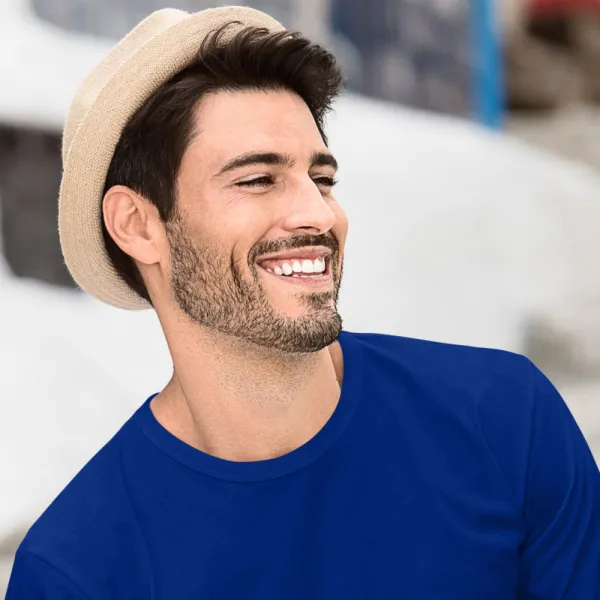 Camiseta de manga larga para hombre - Escote redondo clásico