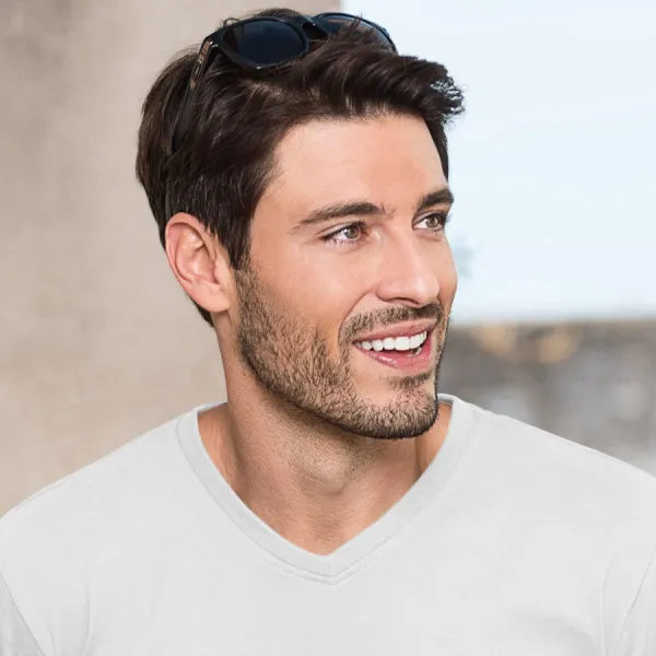 Camiseta gruesa de manga corta - Escote en V