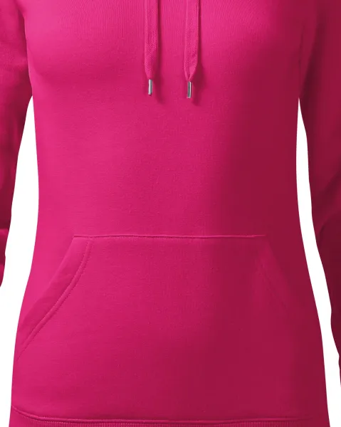 Sudadera de mujer con capucha sin cremallera - Corte cónico con costuras laterales.