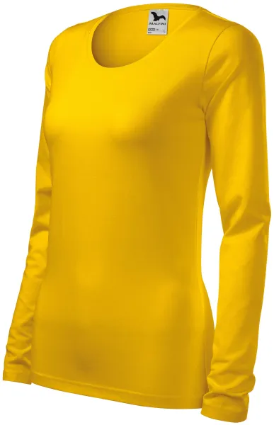 Camiseta ajustada de mujer con mangas largas. - Camiseta cómoda de algodón para mujer.