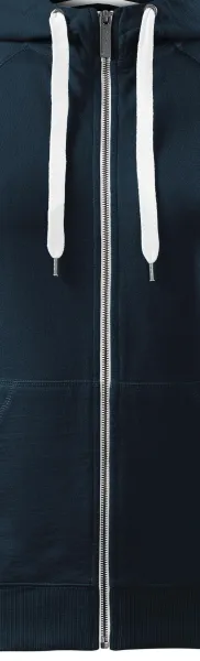 Sudadera de mujer en contraste con capucha - Cremallera blanca en contraste