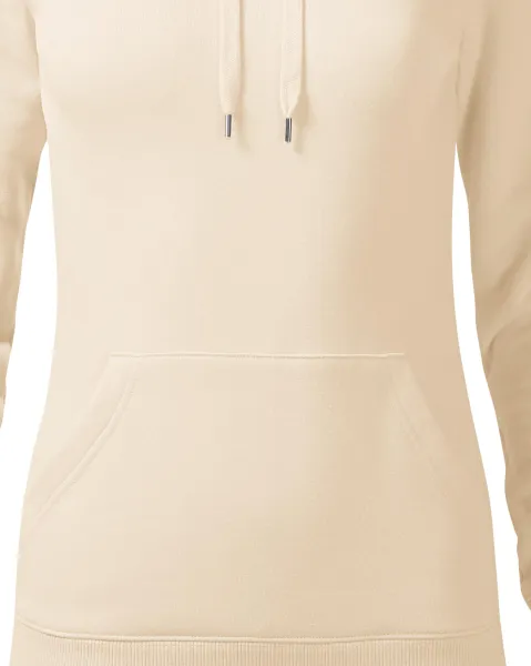 Sudadera de mujer con capucha sin cremallera - Corte cónico con costuras laterales.
