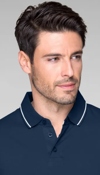 Polo de hombre en contraste - cierre de 3 botones