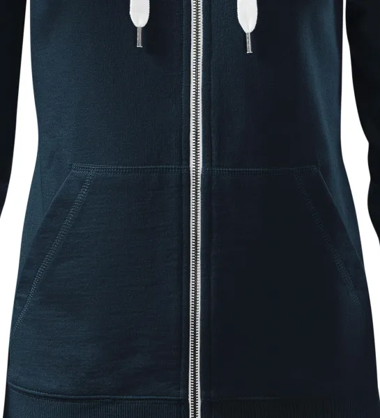 Sudadera de mujer en contraste con capucha - Corte cónico con costuras laterales.