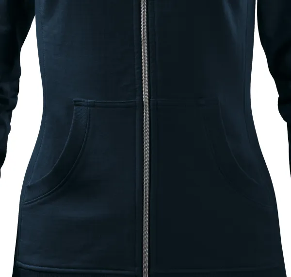 Sudadera de mujer sin capucha - Corte cónico con costuras laterales.