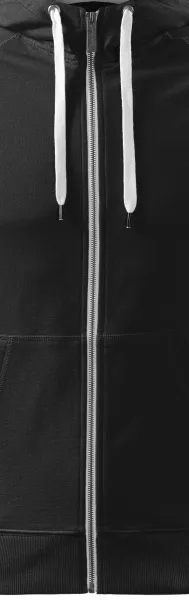 Sudadera de hombre con capucha en contraste - Cremallera blanca en contraste
