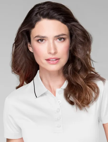 Elegante polo de mujer mercerizado - cierre de 5 botones