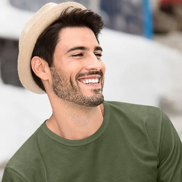 Camiseta de manga larga para hombre - Escote redondo clásico