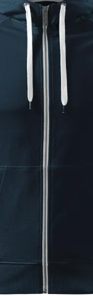 Sudadera de hombre con capucha en contraste - Cremallera blanca en contraste