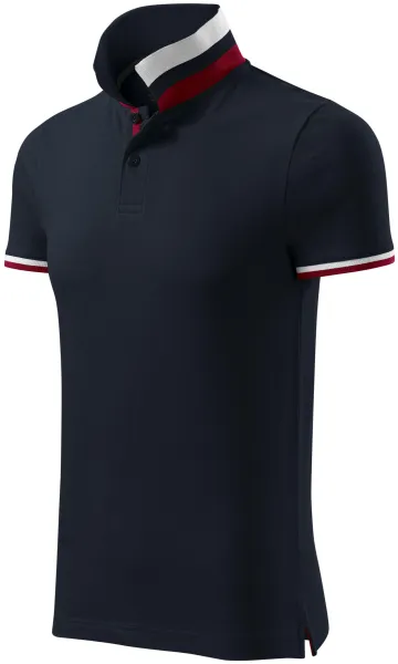 Polo de hombre con cuello subido - Polo de hombre con cuello de rayas en contraste