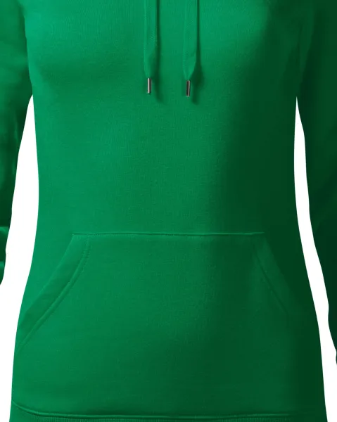 Sudadera de mujer con capucha sin cremallera - Corte cónico con costuras laterales.