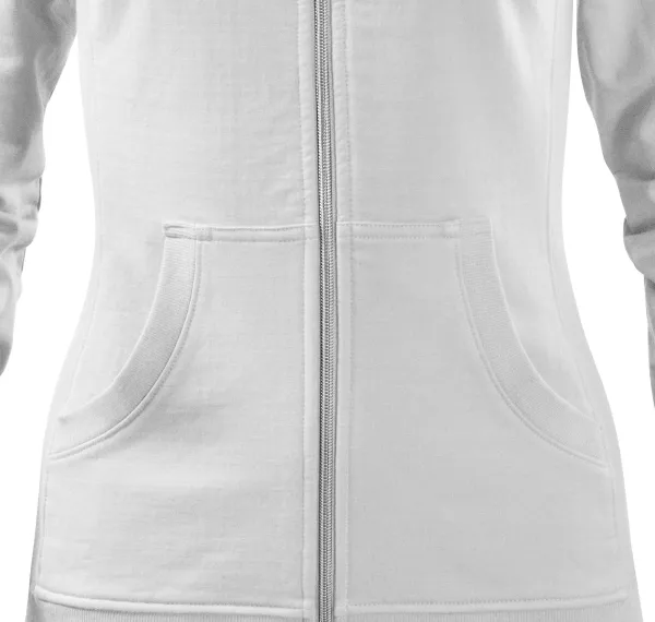 Sudadera de mujer sin capucha - Corte cónico con costuras laterales.