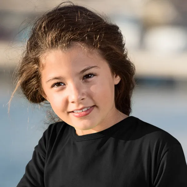 Camiseta de manga larga para niños - Escote redondo clásico